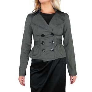 Y2k Vintage Charcoal Gray Peplum Blazer Jacket Small